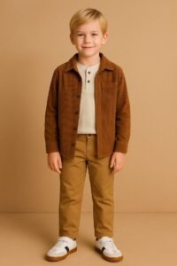 Mini Neutral Layers _ Trendy Boys Thanksgiving Outfit